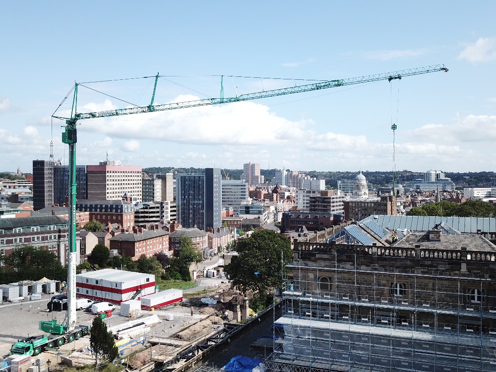 Crane building roof